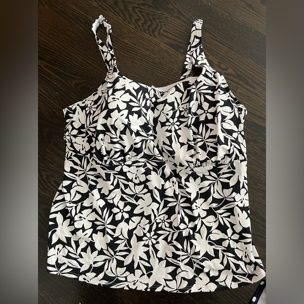 Bundle Of 2 Lands’ End Plus Size Square Neck Underwire Tankini Swimsuit Tops 20W - Picture 7 of 13